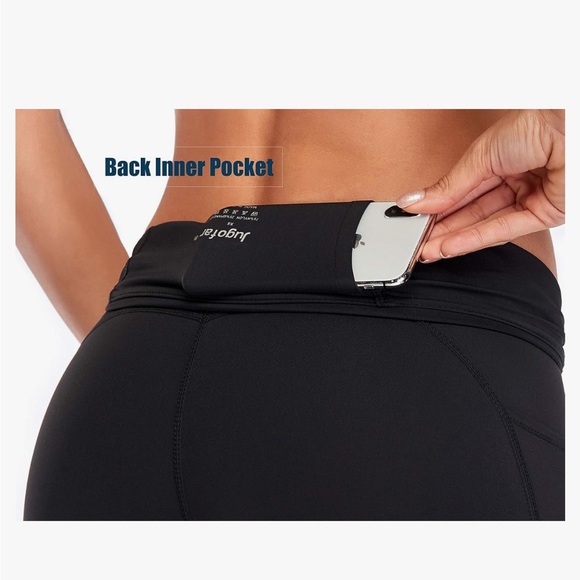 Women’s Workout Athletic Spandex with Pockets 2 Pack Blue & Black - Picture 9 of 9